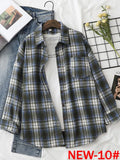 Women's Plaid Woolen Shirt Oversize Autumn 2022 Thick Warm Plaid Blouses And Shirts Winter Oversized Women Woolen Shirt