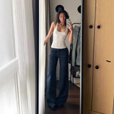 Hottie Low-Waisted Micro-Tipped Jeans Woman Summer Little A-Style Big Horn Straight Broad Leg