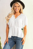 Lace Trim V-Neck Peplum