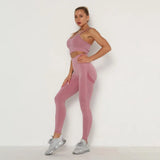 Seamless Gym set Fitness Sports Suits GYM Cloth Long Sleeve Shirts High Waist Running Sexy Booty Leggings Workout