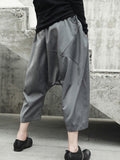 High Waist Gray Brief Casual Spliced Long Harem Trousers New Loose Fit Pants Women Fashion Tide Spring Autumn 2023