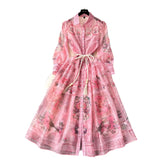 Court Style Dress Spring Dress Design Retro Print Long High-End Temperament Dress