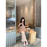 Summer Cool Temperament Wearing Loose Back Open Fork Top Female Feeling Slim Half Skirt Two