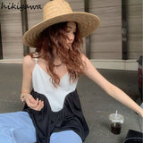Tanks Crop Top Women Fashion Summer Vest Patchwork Sexy Sling Y2k Tops 2023 Ropa Mujer Sweet Ruffles Loose Camis