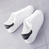 Fashion Shoes Women's Vulcanize Shoes Spring New Casual Classic Solid Color PU Leather Shoes Women Casual White Shoes