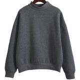Colors Women Hoodie Casual Turtleneck Sweatshirts Pullover Jacket Outwear Tops Loose Fleece Thick Knitted Sweatshirt