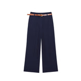 Homemade New Women's Sea Gas Belt Rolling-Legged Pants