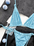 Bikini Straps Lace Up Two Piece