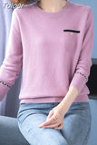 O-neck Women's Casual Bottom Blouse Harajuku Street O-neck Loose Solid Students Knitwear Clothes Tops Pullovers