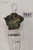 Fashion Women's Short Tank Tops Round Neck Sleeveless Asymmetric Patchwork Camouflage Printed Vest Summer 2023 New
