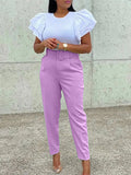 2025 New Elegant OL Professional Trousers Thin Small Foot Pants African High-Waisted Casual