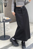 Temperament Y2k Skirts for Women 2023 Faldas Mujer De Moda High Waist Slim Fit Bodycon Long Skirt Fashion Casual Korean