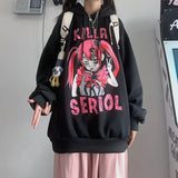 New Hoodie Women Kawaii Cartoon print Sweatshirt Hoody Top Bag Hoodies Women goth Clothes Anime Hooded Long-sleeved