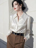 Toloer Light Luxury White Acetic Fascination Stender Shirt Woman 2025 New High-End Feel Chic Shirt
