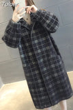 Philosophy Winter Plaid Women Faux Mink Cashmere Woolen Coat ladies casual turn-down collar coats female warm