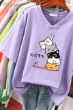 100% Cotton Plus Size T Shirt Anime Short Sleeve Women's Top 2023 Summer Couple Loose Oversized T Shirts Japanese
