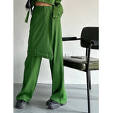 Wide Leg Pants Irregular Two Piece Suit New Lapel Long Sleeve Black Loose Fit Women Fashion Spring Autumn 2023
