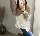 Brown Sweater Long Sleeve Short Tops Vintage Autumn Winter Knitted Pullover Women Pull Col Roulé Femme Fashion Outwear