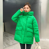 2022 Women's Winter Jacket Sonw Coats Thick Cotton Padded Coat Fashion Hooded Oversize Loose Parkas Woman Puffer