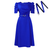 Women's Summer New Fashion Elegance V-Necked Folded Large Dress Dress