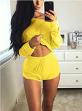 Summer 5 colors Women Sets Cropped Tops Shorts Set 2 Pieces Women Tracksuit Cotton Blend t shirts
