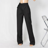 TWOTWINSTYLE Korean White Straight Pants For Women High Waist Loose Solid Casual Minimalist Trousers Female Spring 2022