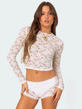 Toloer New Private Server Sexy Wind Lace Short Jacket Hot Girl Beautiful Slim Long Sleeve Shirt Female Summer-Outfit