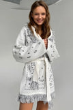 Print Boho Fringe Jacket with