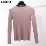 winter clothes Knitted woman sweaters Pullovers spring Autumn Basic women's jumper Slim women's sweater cheap pull long