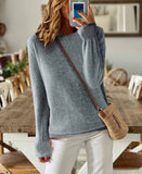 Sheintemu Autumn And Winter Long Sleeve Simple Solid Color Sweater