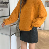 Yellow Loose Sweatshirt Female Winter White Causal O Neck Long Sleeve Women Clothing Creative New Style Hoodies
