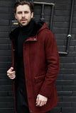 Long Jacket Fur One-Piece Velvet Jacket Multi-Grain Hooded Men's