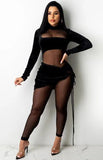 Party Sexy Mesh Patch Velour Tight