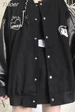 Baseball Bomber Jacket Women Goth Harajuku Patchwork Oversize Leather Jackets Kpop Korean Streetwear Gothic Spring