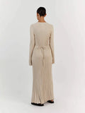 Women's Fashion Elegant Knitted Dress Sweater Dress Holiday Style Solid Color Bottom
