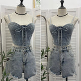 Beat With Chest Pad Adjustable Strap With Denim Vest Strap Strap Slings