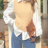Sweaters For Women Fashion 2022 New Autumn Winter Clothes Casual Plaid Sweater Vest Women Pullovers White Loose Gray