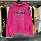 2025 Spoder Spider Web Print Hooded Hooded Hooded Hooded Casual Loose