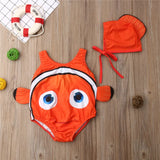 Kids Baby Girl Swimsuit Tail Goldfish One Piece Swimsuit Swimwear Swimmable Costume Beachwear Swimming Hat