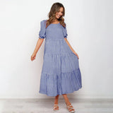 Dress Fashion Loose Casual Black Plaid Puff Sleeve Ruffle Ruched One-piece Long Dresses New Arrival Spring Summer