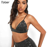 Streetwear Women Outfits 3 Piece Sets Sequined Long Sleeve Tops And Wide Legs Pants 2022 Autumn Femme Y2K Matching