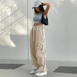 Vintage Oversized Parachute Cargo Pants-Outfit