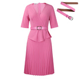 Women's 2025 New Fashion Plus-Size Temperament Tongle V-Neck Pressure Folding African