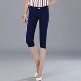 Women's Capris Jeans Pants Female Knee Length Stretch Slim Capri Jeans Women Candy Color Summer Denim Jeans
