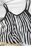Spaghetti Strap Camis Women Fashion Zebra Striped V Neck TanK Crop Top Female Sexy Camisole Streetwewar For Teen