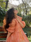 for Women 2023 Vestidos De Mujer Sweet Peter Pan Collar Floral Gazue Summer Dress Korean Sweet A-line Robe Femm