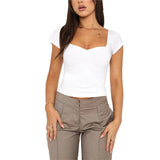 Tank Tops y2k Women Solid Color Sweetheart Neck Sleeveless Slim Fitted Vest Casual Going Out Tees Summer