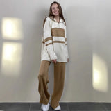 Hot Sales Solid-Color Suit Women Irregular Open Fork Top + Wide Leg Pants Leisure Loose