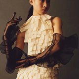 Solid Color Mesh Transparent Over Finger Fashion