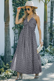 Halter Neck Backless Slit Dress with